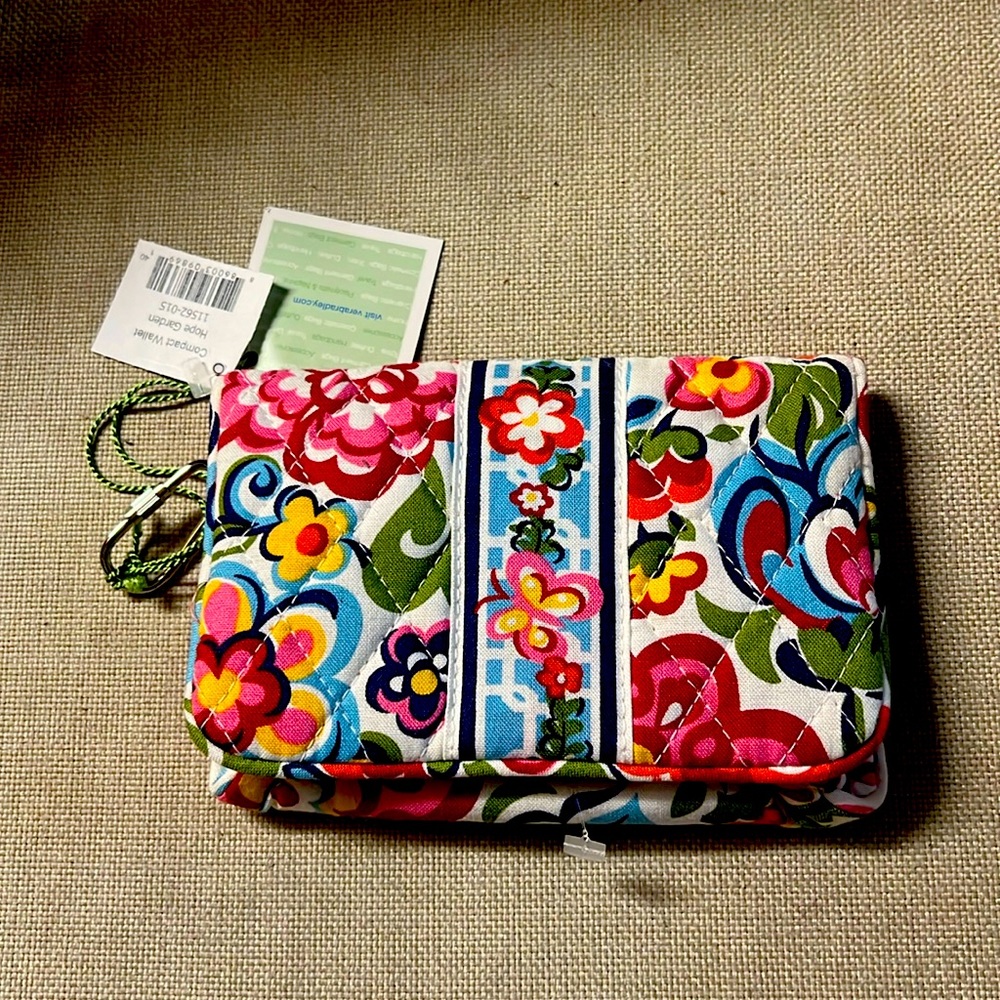 Vera Bradley Quilted Floral Wristlet in Pink, Blue, Green, Red, Yellow
